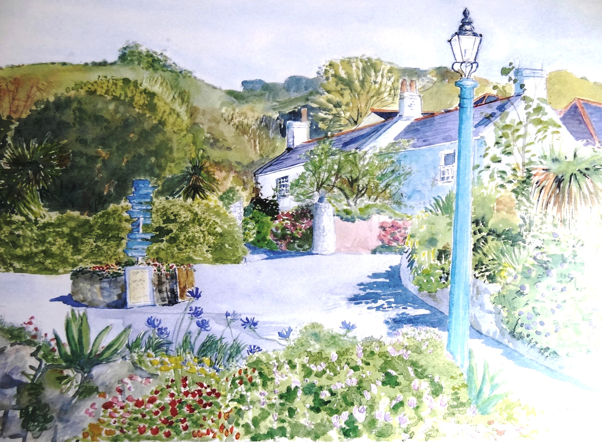 Herm watercolour by Christine Shaw