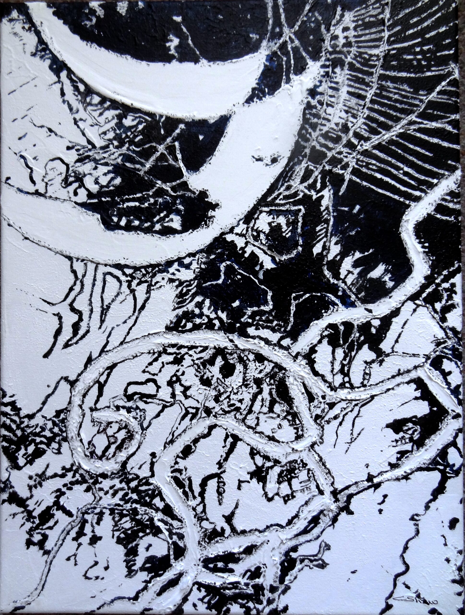 Overlay acrylic on canvas Christine Shaw